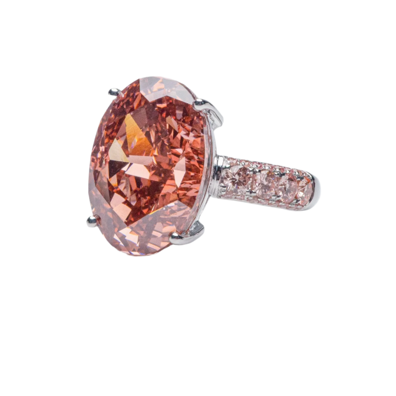 Fancy Vivid Pink Diamond Ring in White Gold